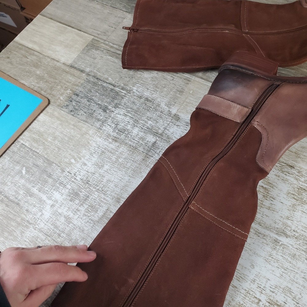 ROAN Charity Womens Knee High Boots Sz 8 Brown Leather Comfort Side Zip - Picture 14 of 16